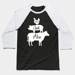 Cow Pig Chicken Farmer Baseball T-Shirt